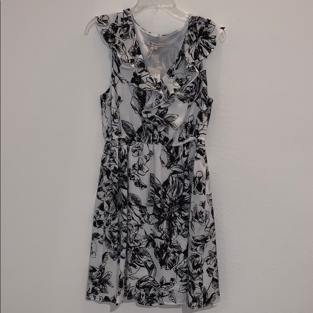 BCBGeneration Black & White Floral Print Dress